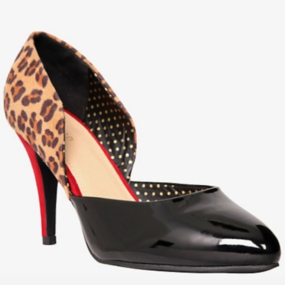 torrid Shoes - Torrid Black and Leopard Print Heels
